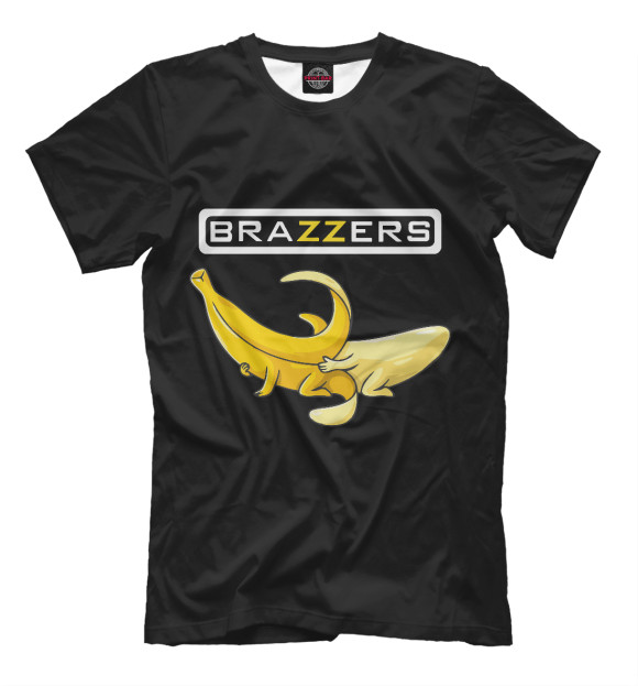 Мужская футболка с изображением Brazzers цвета Черный