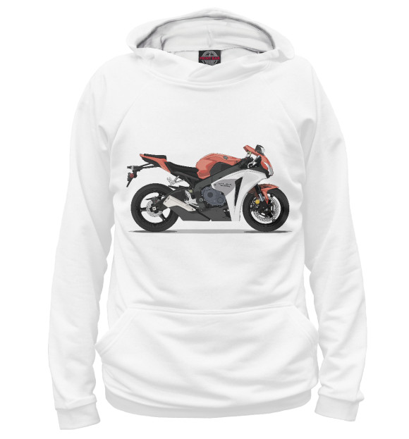 Женское худи с изображением Хонда CBR 1000 RR цвета Белый