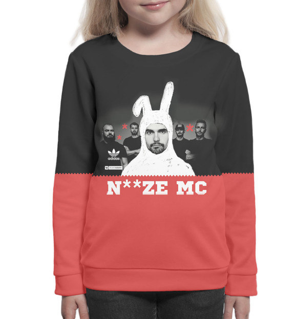 Свитшот для девочек с изображением Noize MC цвета Белый