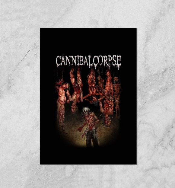 Плакат с притом Cannibal Corpse цвета Белый Плакат с изображением Cannibal Corpse цвета Белый