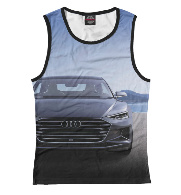 Майка для девочки с изображением Audi цвета Белый