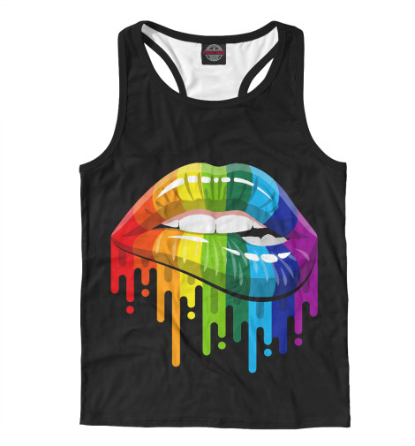 Майки борцовки Print Bar, Белый, Rainbow Lips