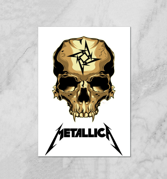 Плакат с изображением Metallica Skull цвета Белый