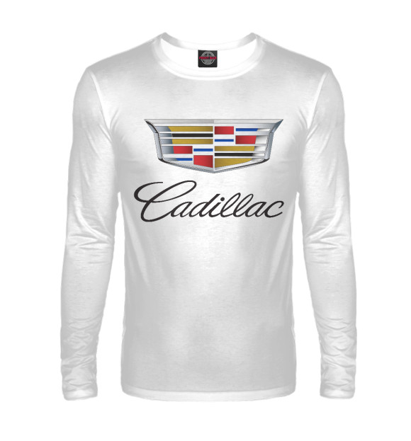 Мужской лонгслив с изображением Cadillac цвета Белый