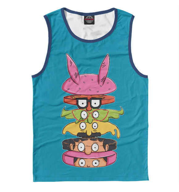 Майка для мальчика с изображением Бургеры Боба цвета Белый