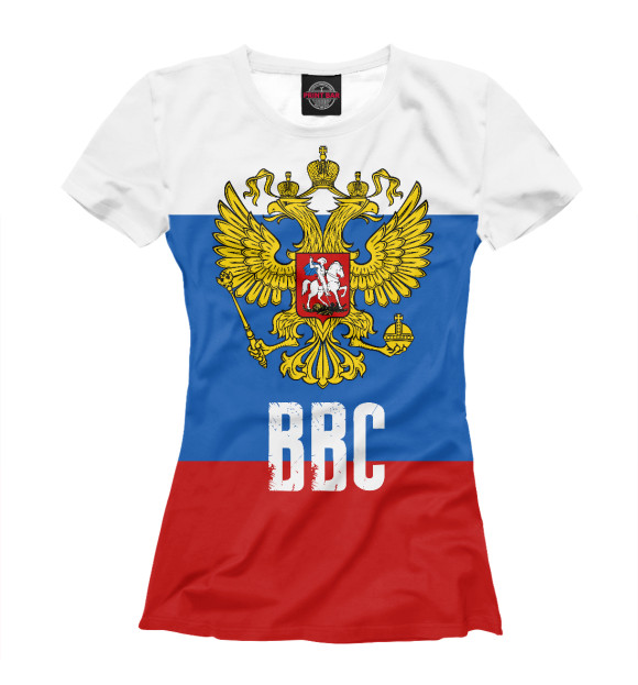 Футболка для девочек с изображением ВВС России цвета Белый