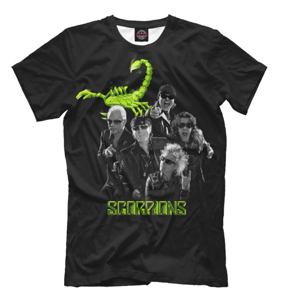 Мужская футболка с изображением Scorpions цвета Черный