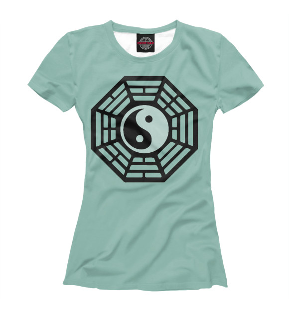 Футболка для девочек с изображением Lost - Dharma Initiative (Blue) цвета Белый