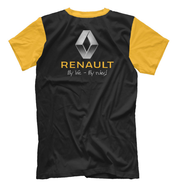 Мужская футболка с изображением RENAULT. Моя жизнь - мои правила! цвета Белый