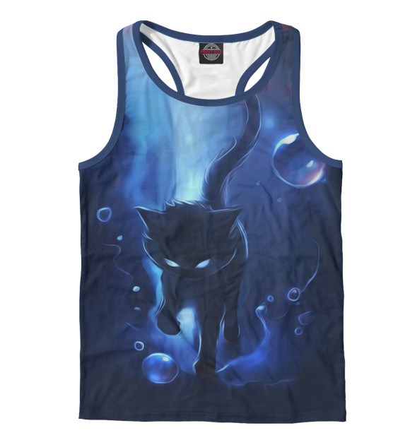 Мужская майка-борцовка с изображением Котэ цвета Белый