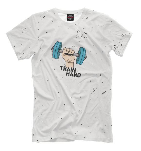 Футболка для мальчиков с изображением Train Hard цвета Молочно-белый