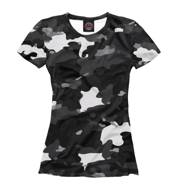 Женская футболка с изображением Camouflage цвета Белый