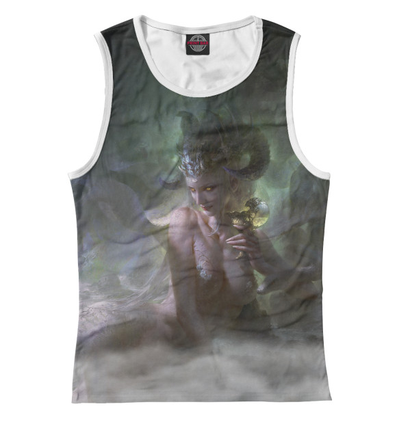 Женская майка с изображением Медуза горгона цвета Белый