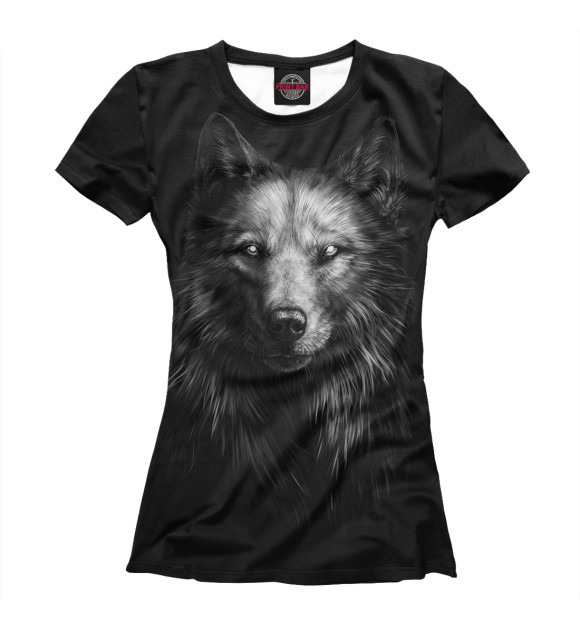 Женская футболка с изображением Dark wolf цвета Белый