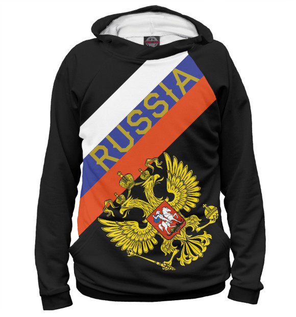 Женское худи с изображением Russia цвета Белый
