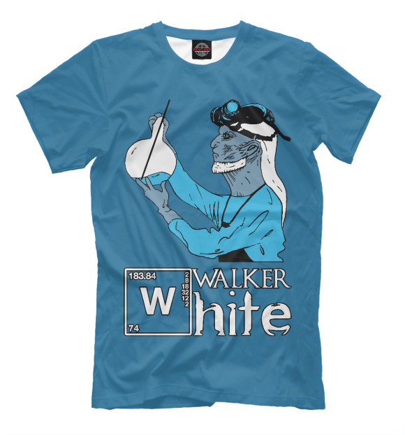 Мужская футболка с изображением Walker White цвета Грязно-голубой