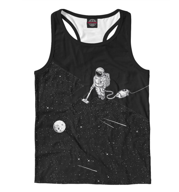 Мужская майка-борцовка с изображением Space Hoover цвета Белый