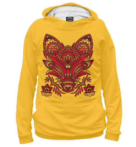 

Худи Print Bar, Белый, Лисица Хохломская