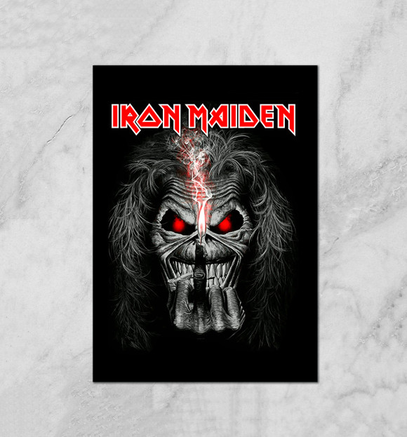 Плакат с притом Iron Maiden цвета Белый Плакат с изображением Iron Maiden цвета Белый