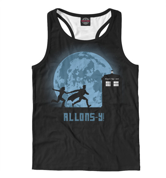 Мужская майка-борцовка с изображением Allons-y! цвета Белый