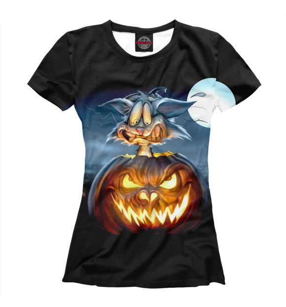 Женская футболка с изображением Хэллоуин цвета Белый