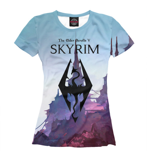 Футболка для девочек с изображением The elder scrolls v skyrim цвета Белый