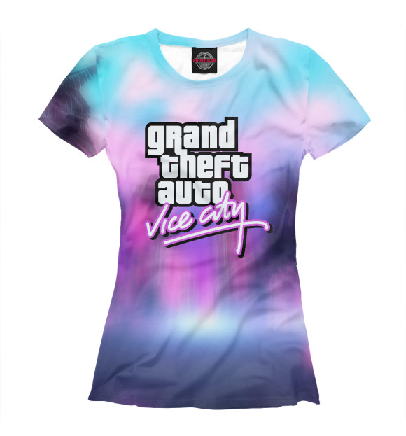 Футболка для девочек с изображением GTA Vice City цвета Белый