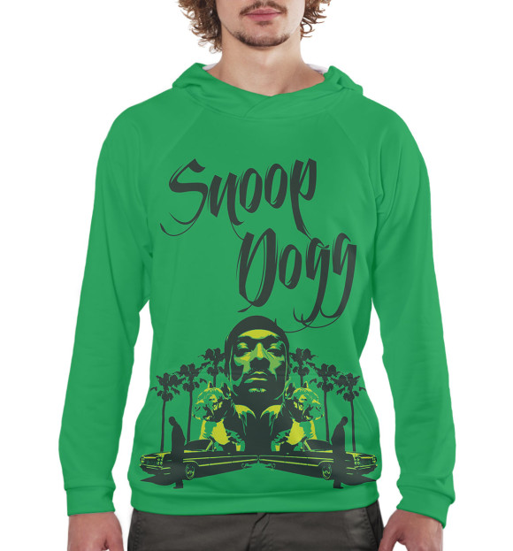 Мужское худи с изображением Snoop Dogg цвета Белый