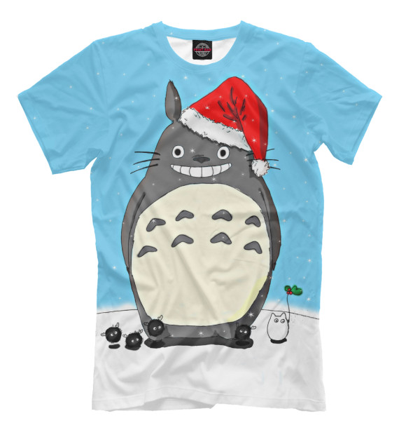 Футболка для мальчиков с изображением New Year Totoro цвета Молочно-белый