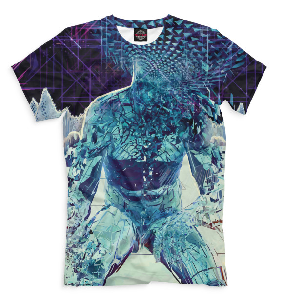 Мужская футболка с изображением Psychedelic цвета Молочно-белый