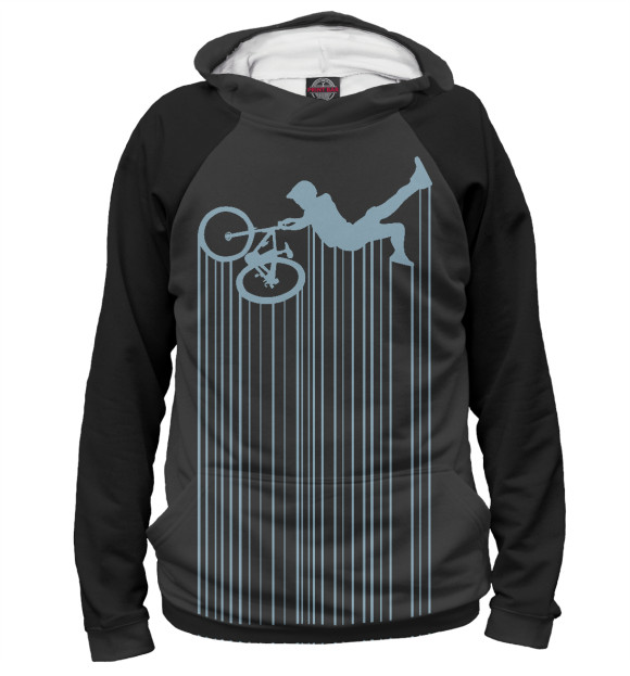 Мужское худи с изображением MTB Lines цвета Белый