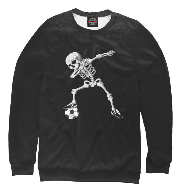 Свитшот для мальчиков с изображением Dabbing Skeleton Soccer цвета Белый