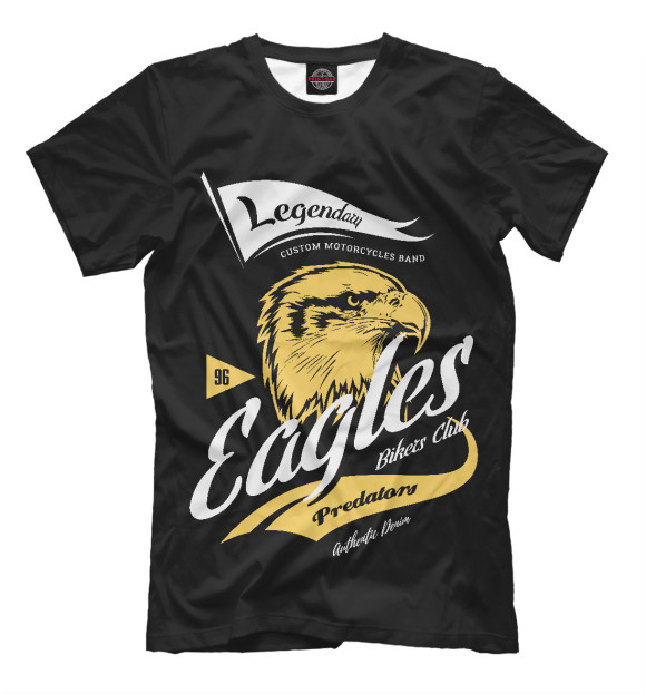 Мужская футболка с изображением Орел цвета Черный