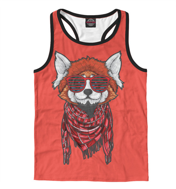 Мужская майка-борцовка с изображением Панда цвета Белый