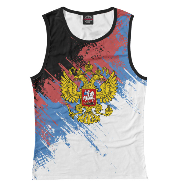 Майка для девочки с изображением Герб России цвета Белый