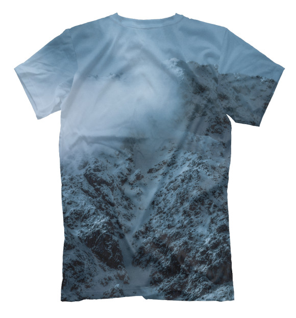 Мужская футболка с изображением Снежные горы цвета Белый