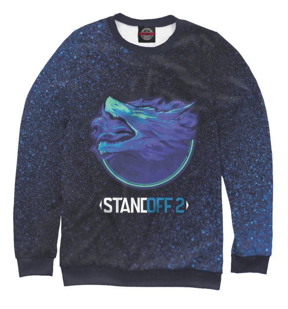 Женский свитшот с изображением Стандофф 2 - Дракон - Шум цвета Белый