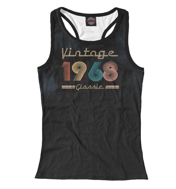 Женская майка-борцовка с изображением 1968 Vintage Classic цвета Белый