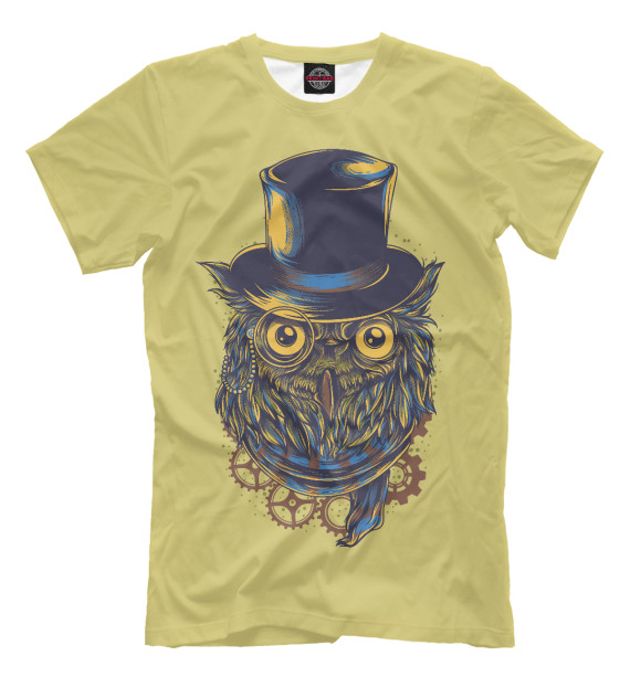 Футболка для мальчиков с изображением Steampunk Owl цвета Хаки