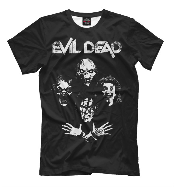 Мужская футболка с изображением Зловещие мертвецы цвета Черный