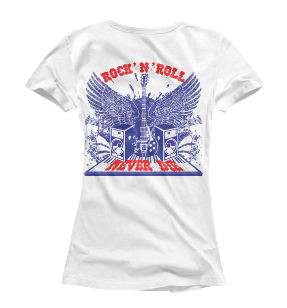 Футболка для девочек с изображением Rock-n-roll цвета Белый