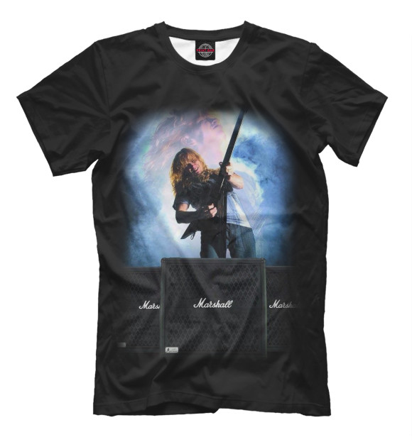 Мужская футболка с изображением Davw Mustaine цвета Черный