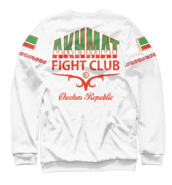 Мужской свитшот с изображением Akhmat Fight Club White цвета Белый