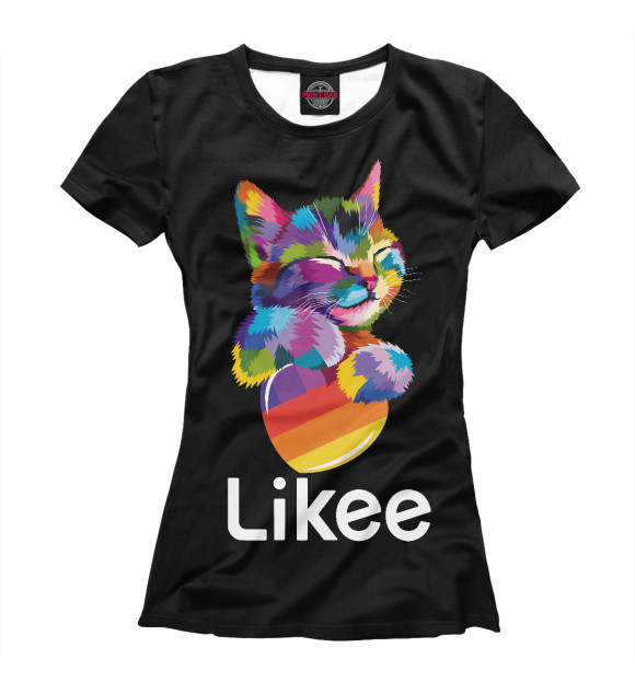 Женская футболка с изображением Likee (LIKE Video) цвета Белый