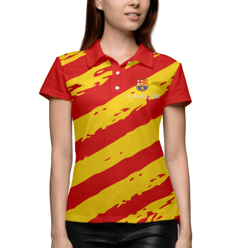 

Поло Print Bar, Белый, FC Barcelona