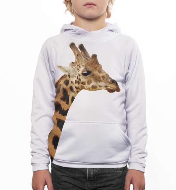Худи для мальчика с изображением Жираф цвета Белый