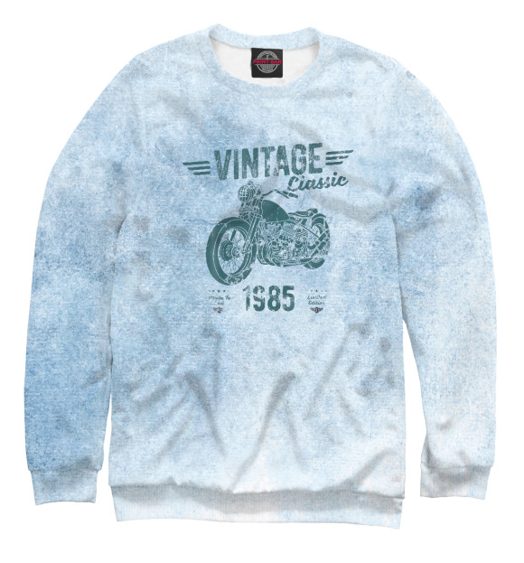 Свитшот для девочек с изображением Vintage moto Born 1985 цвета Белый