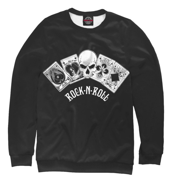Мужской свитшот с изображением Rock-n-Roll цвета Белый
