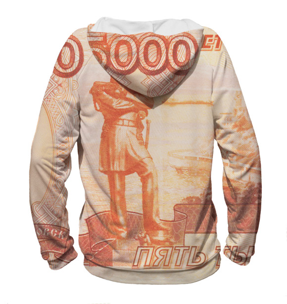 Мужское худи с изображением Хабаровск - купюра цвета Белый