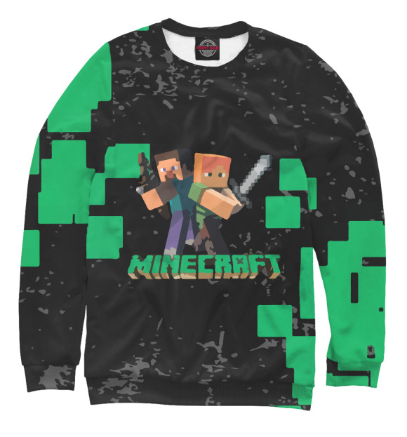 Мужской свитшот с изображением Minecraft цвета Белый
